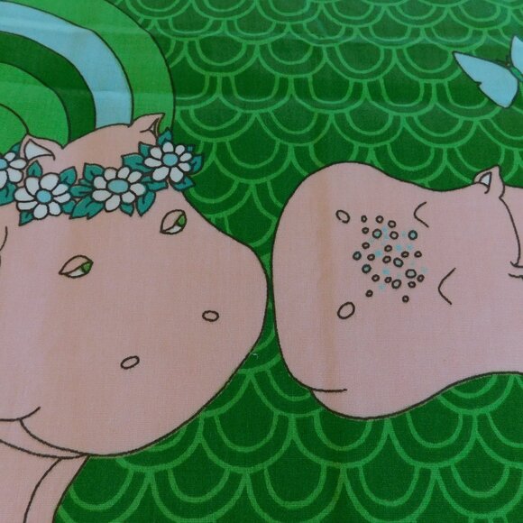 MCM Ameritex mod funky sailor stripe polka dot cat kitten cotton canvas fabric - Picture 9 of 16